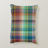 マドラスカラフルプレイドストライプパターン アクセントクッション (裏面(縦))