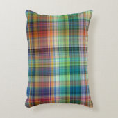 マドラスカラフルプレイドストライプパターン アクセントクッション (正面(垂直))
