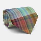 マドラスカラフルプレイドストライプパターン ネクタイ (ロール)