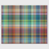 マドラスカラフルプレイドストライプパターン ラッピングペーパー (フラット)