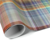 マドラスカラフルプレイドストライプパターン ラッピングペーパー (ロールコーナー)