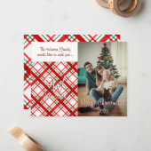 マドラスチェックプレイドクリスマスカード ノートカード (正面/裏面インサイチュ)