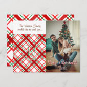 マドラスチェックプレイドクリスマスカード ノートカード (正面/裏面)