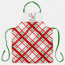 マドラスチェック格子柄エプロン