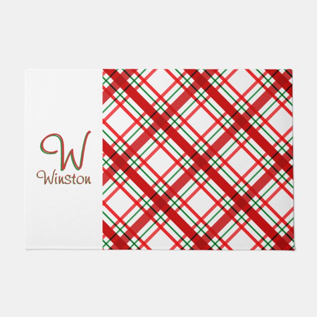 マドラスチェック ドアマット (正面)