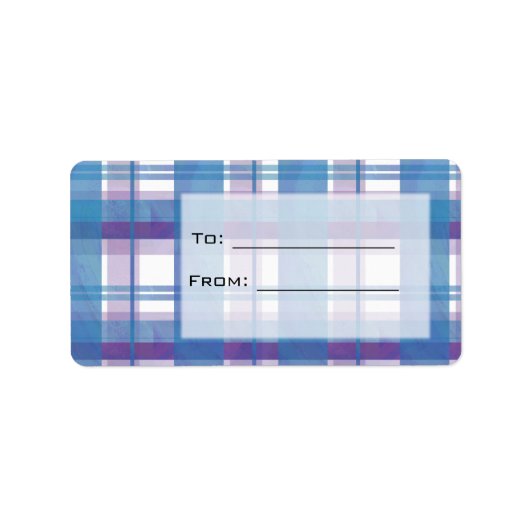 マドラスチェック ブルーとパープル ラベル (正面)