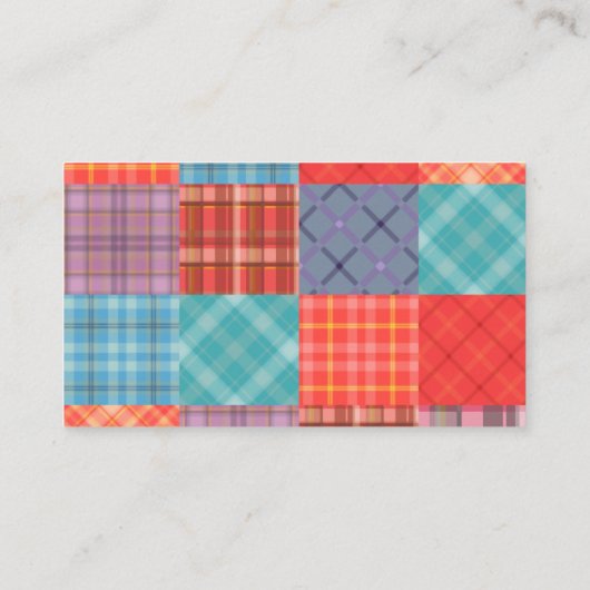 マドラスパッチワークカラフルキルティング裁縫クラフツ 名刺 (裏面)