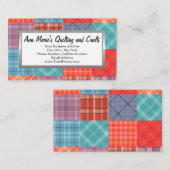 マドラスパッチワークカラフルキルティング裁縫クラフツ 名刺 (正面/裏面)
