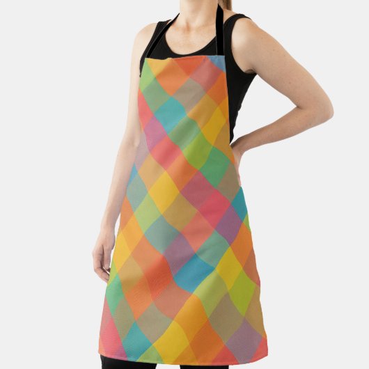 マドラスブリーズ – 斜め格子模様オールオーバーエプロン エプロン (インサイチュ)