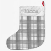 マドラスプレイドグレー ラージクリスマスストッキング (裏面)