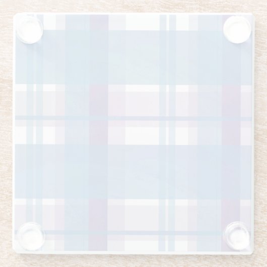 マドラスプレイドブルーとパープル ガラスコースター (裏面)