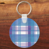 マドラスプレイドブルーとパープル キーホルダー (正面)