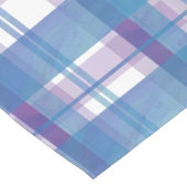 マドラスプレイドブルーとパープル ショートテーブルランナー (コーナー)