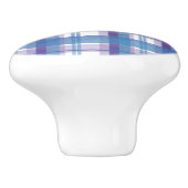 マドラスプレイドブルーとパープル セラミックノブ (側面)