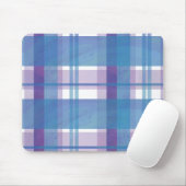 マドラスプレイドブルーとパープル マウスパッド (マウス)