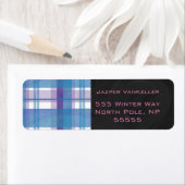 マドラスプレイドブルーとパープル ラベル (インサイチュ)