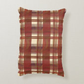 マドラスプレイド秋レッド アクセントクッション (裏面(縦))