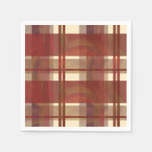 マドラスプレイド秋レッド スタンダードカクテルナプキン (正面)