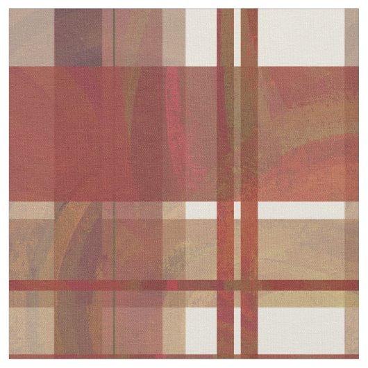 マドラスプレイド秋レッド ファブリック (クローズアップ)