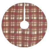 マドラスプレイド秋レッド ブラッシュドポリエステルツリースカート (正面)