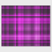 マドラスホットピンク&ブラックダイナミックパタユニークーン ラッピングペーパー (フラット)