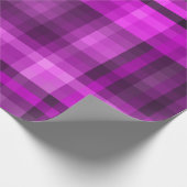 マドラスホットピンク&ブラックダイナミックパタユニークーン ラッピングペーパー (角)