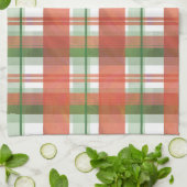 マドラス・プレイド・クリスマス キッチンタオル (折り畳み)