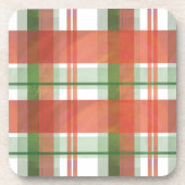 マドラス・プレイド・クリスマス コースター (正面)