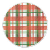 マドラス・プレイド・クリスマス セラミックノブ (正面)