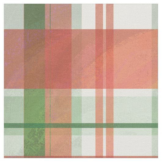 マドラス·プレイド·クリスマス ファブリック (クローズアップ)