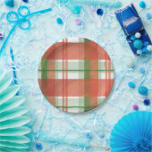 マドラス・プレイド・クリスマス ペーパープレート (パーティー)