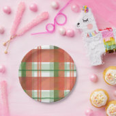 マドラス・プレイド・クリスマス ペーパープレート (パーティー)