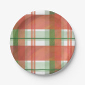 マドラス・プレイド・クリスマス ペーパープレート (正面)