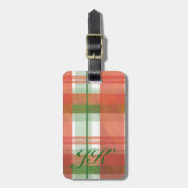 マドラス・プレイド・クリスマス ラゲッジタグ (正面縦)