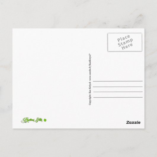 マドラー製のグアドループ島の地図 ポストカード (裏面)