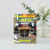 マドリッドでコーヒーを飲む スペイン ポストカード (スタンド正面)