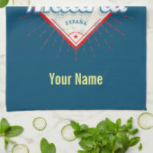 マドリッドキャピタルスペインレトロスカイラインヴィンテージ キッチンタオル (折り畳み)