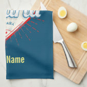 マドリッドキャピタルスペインレトロスカイラインヴィンテージ キッチンタオル (四つ折り)