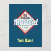 マドリッドキャピタルスペインレトロスカイラインヴィンテージ シーズンポストカード (正面)