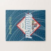 マドリッドキャピタルスペインレトロスカイラインヴィンテージ ジグソーパズル (横)