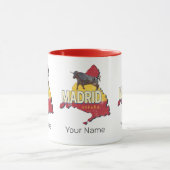 マドリッドスペインレトロ地域地図ヴィンテージブル マグカップ (中央)