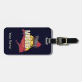 マドリッドスペインレトロ地域地図ヴィンテージブル ラゲッジタグ (正面横)