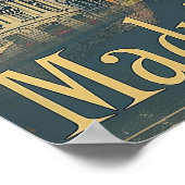 マドリッドスペインヴィンテージレトロ旅行イラストレーション ポスター (角)