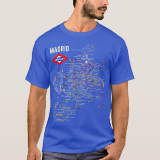 マドリッドスペイン地下鉄の鉄道地図スペインの言語 Tシャツ