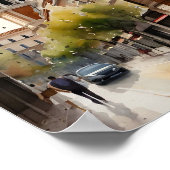 マドリッドスペイン水絵を描色の旅行 ポスター (角)