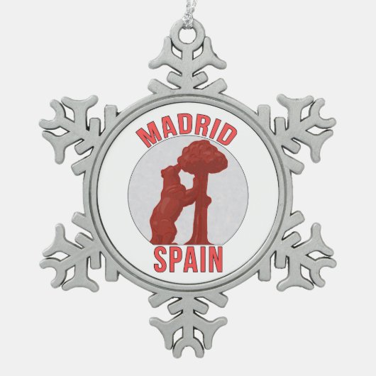 マドリッドスペイン スノーフレークピューターオーナメント (正面)