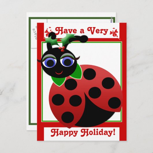 マドリンの漫画のてんとう虫の休日! 郵便はがき シーズンポストカード (正面/裏面)