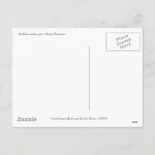 マドリンの郵便はがきとのクリスマス シーズンポストカード (裏面)