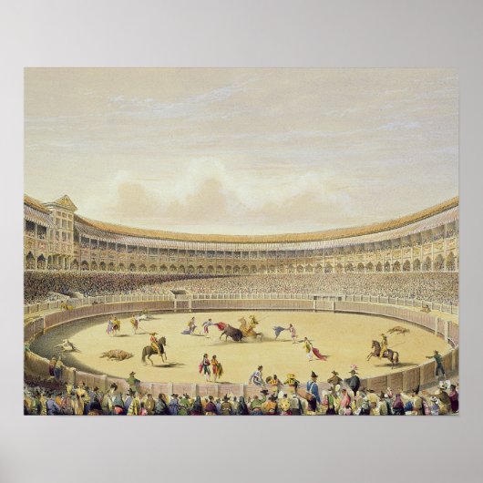 マドリードのトロス広場1865年(カラーリトボ) ポスター (正面)