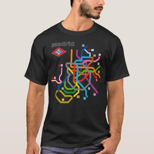 マドリードのメトロ図 Tシャツ (正面)